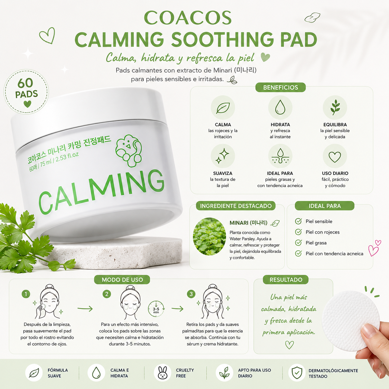 COACOS Calming Soothing Pad (60 Pads / 75ml)